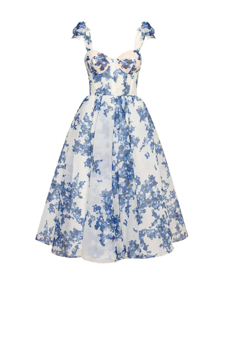 Enchanting Blue Flower Dress - Luna