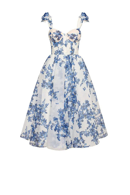 Enchanting Blue Flower Dress - Luna