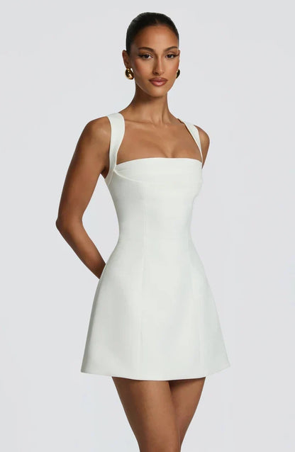 Isabeau Mini Dress – Boned Corset, Square Neck, Flared Skirt 3