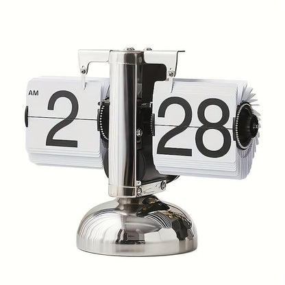 Retro Flip Clock with Steel Accent - TempoFlip
