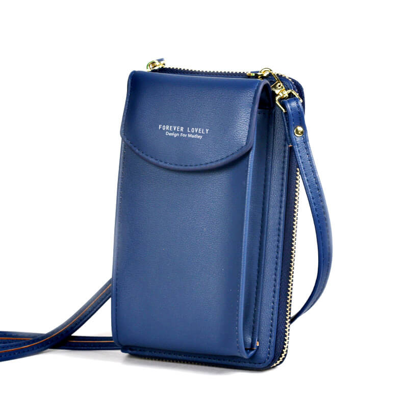 Compact PU leather shoulder bag with an adjustable strap.
