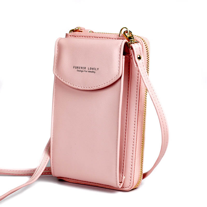 Compact PU leather shoulder bag with an adjustable strap.