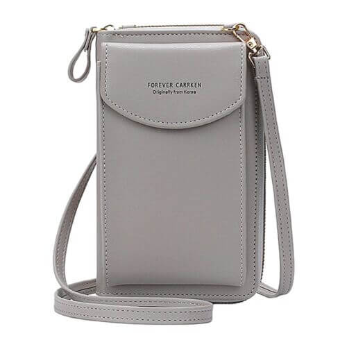 Compact PU leather shoulder bag with an adjustable strap.