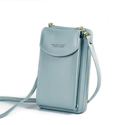 Compact PU leather shoulder bag with an adjustable strap.