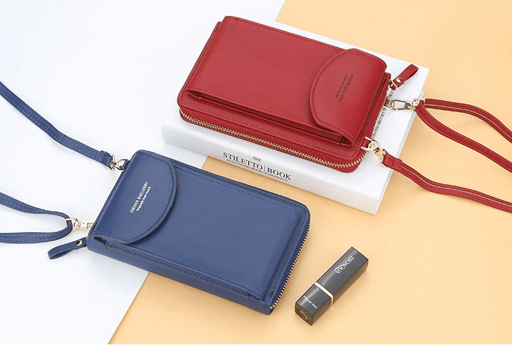 Compact PU leather shoulder bag with an adjustable strap.
