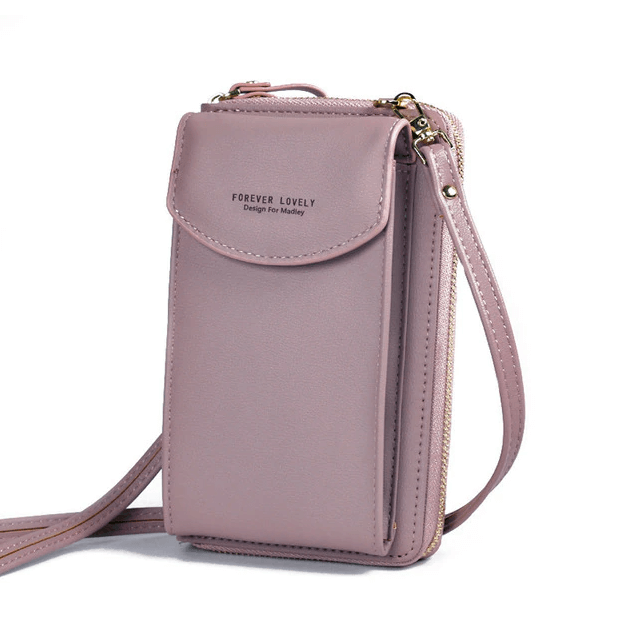 Compact PU leather shoulder bag with an adjustable strap.