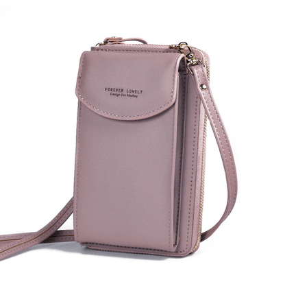 Compact PU leather shoulder bag with an adjustable strap.