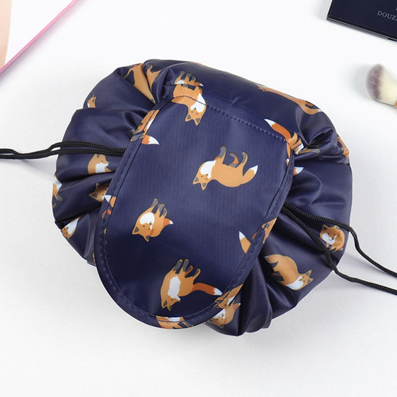 Portable drawstring make-up and toiletry bag – 2 for 1 travel organiser