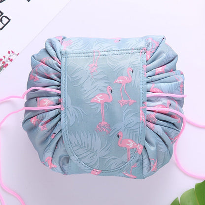 Portable drawstring make-up and toiletry bag – 2 for 1 travel organiser