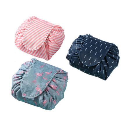 Portable drawstring make-up and toiletry bag – 2 for 1 travel organiser