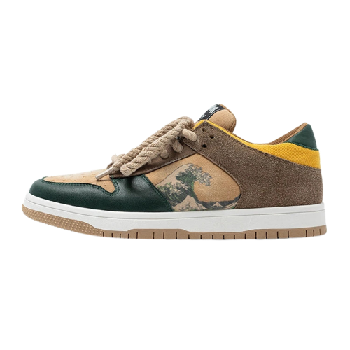 Artistic Unisex Platform Sneakers with Wave Motif – Daiki