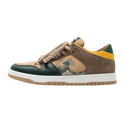 Artistic Unisex Platform Sneakers with Wave Motif – Daiki