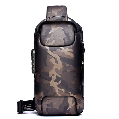 Compact waterproof men's crossbody bag – anti-theft with USB charging port