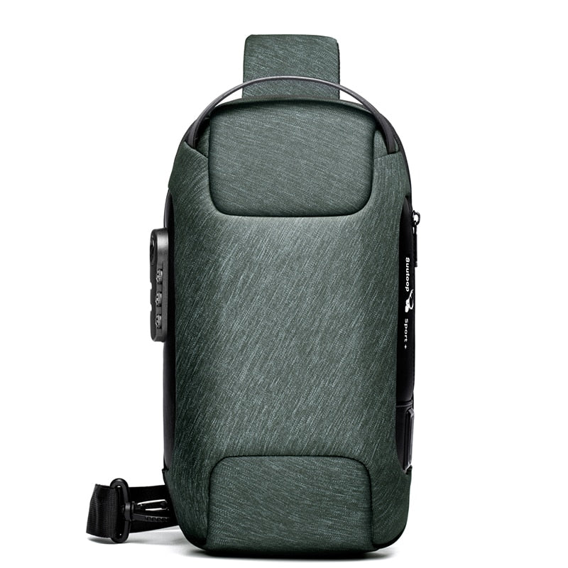 Compact waterproof men's crossbody bag – anti-theft with USB charging port
