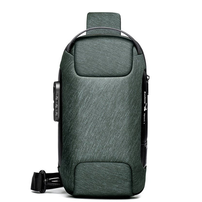 Compact waterproof men's crossbody bag – anti-theft with USB charging port
