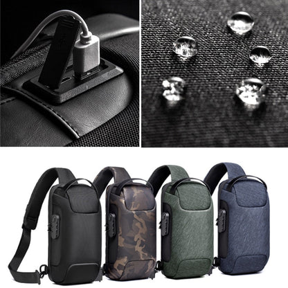 Compact waterproof men's crossbody bag – anti-theft with USB charging port