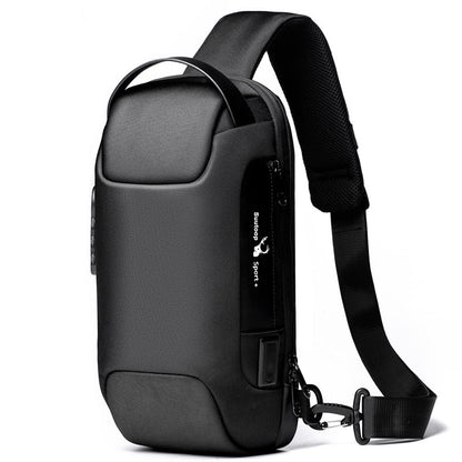 Compact waterproof men's crossbody bag – anti-theft with USB charging port