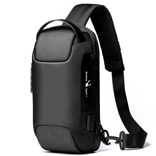 Compact waterproof men's crossbody bag – anti-theft with USB charging port