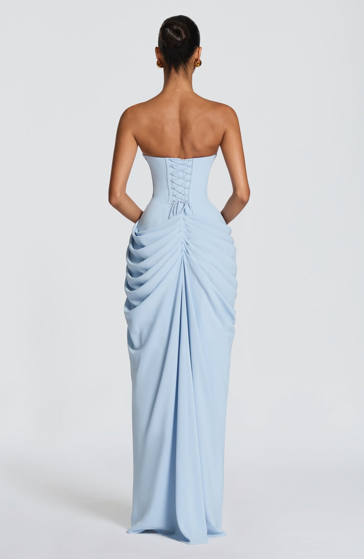 Lois Strapless Corset Maxi Dress with High Slit 22