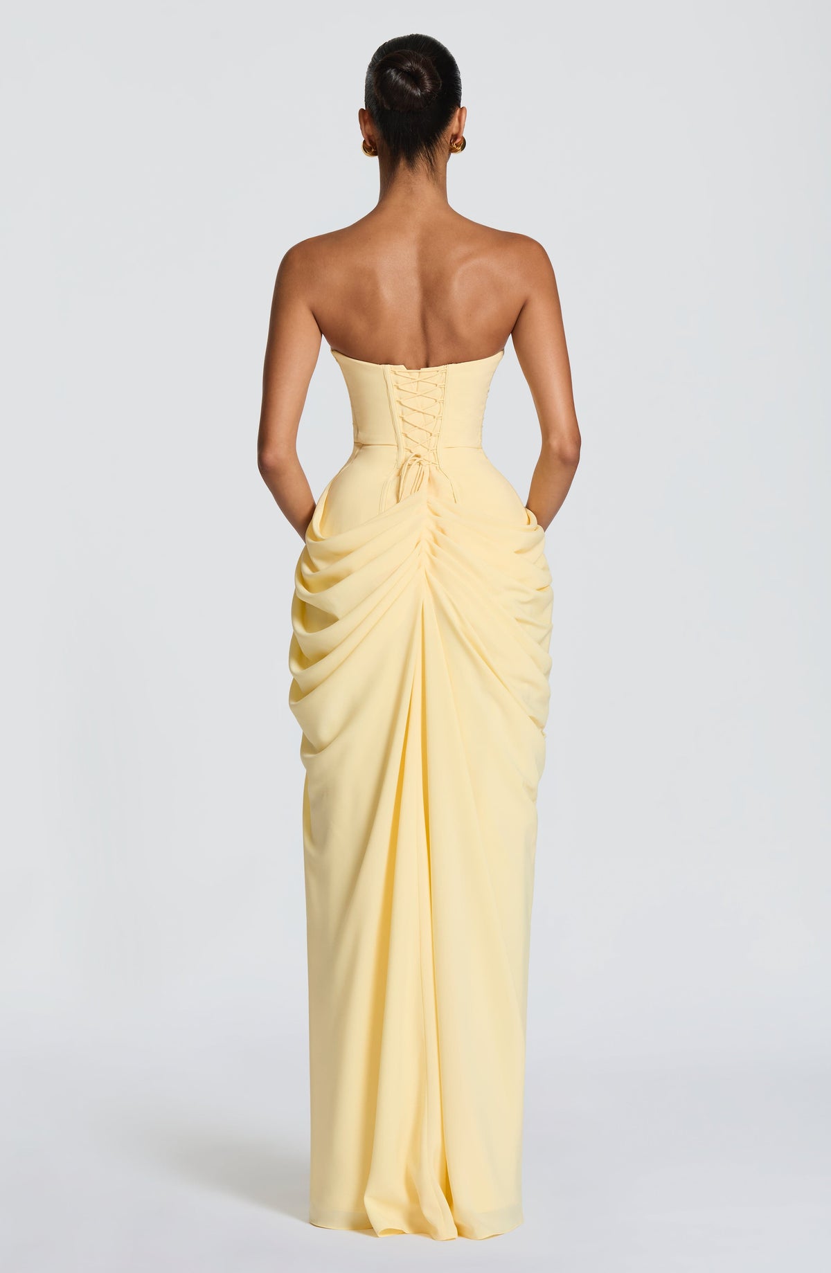 Lois Strapless Corset Maxi Dress with High Slit 2