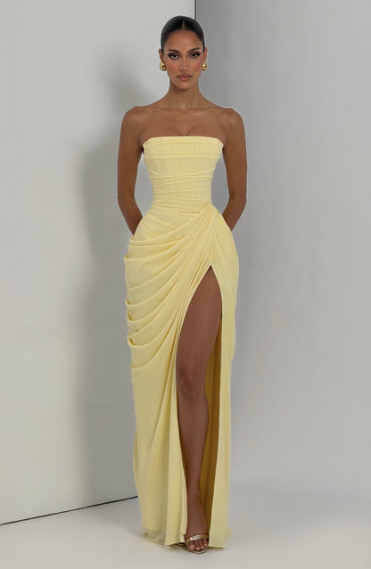 Lois Strapless Corset Maxi Dress with High Slit 6