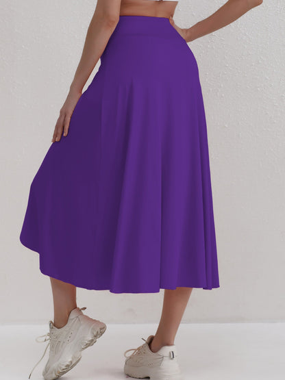 Autumnal, sporty skirt with a high waist and asymmetrical cut – Alexia