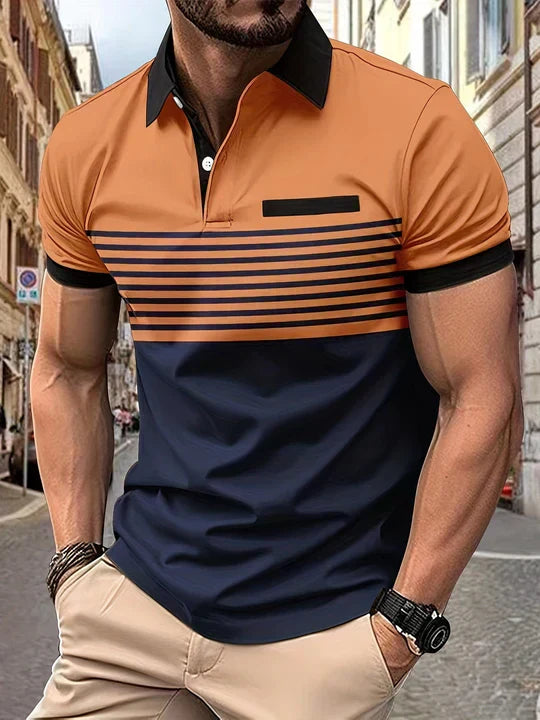 Striped summer polo shirt for men – Damian