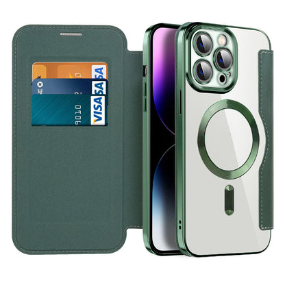 Leather Flip Case with Magnetic Adsorption & RFID Protection – Valtrix (1+1 FREE)