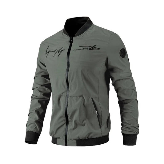 Embroidered men's bomber jacket for transitional weather – Leon
