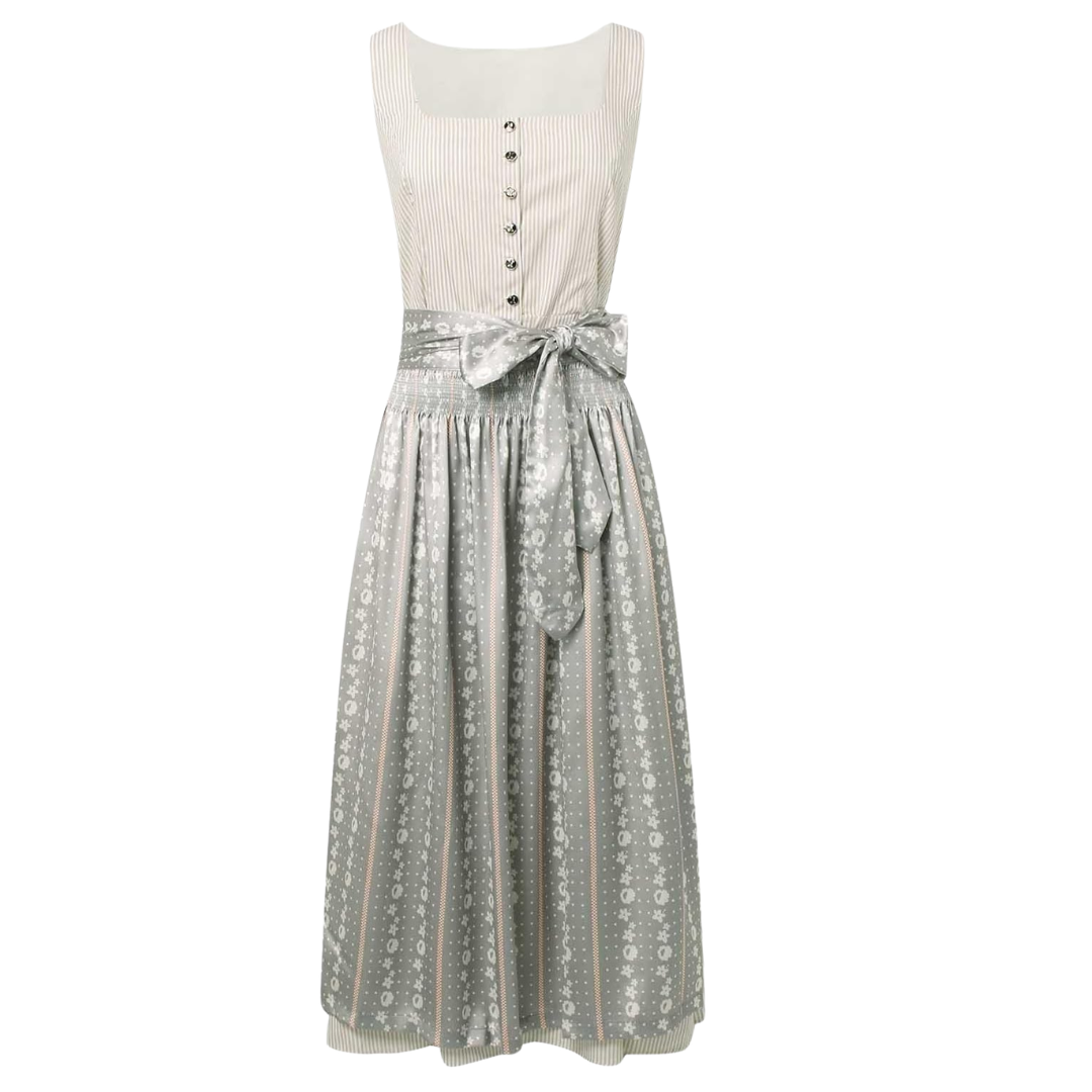 Women's Dirndl Set with Button Placket and Apron 1