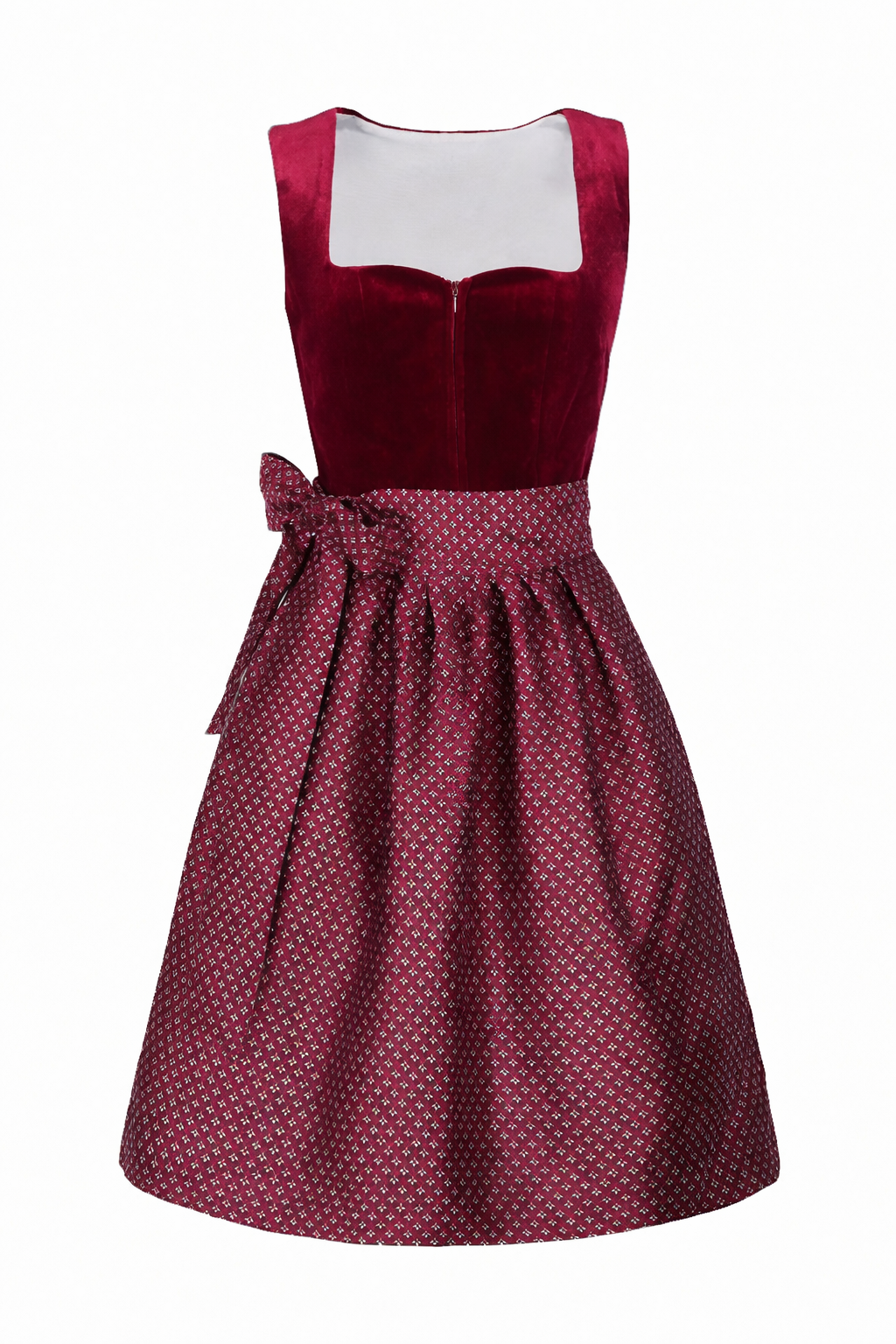 Women's Dirndl Set with Velvet Bodice and Apron 1