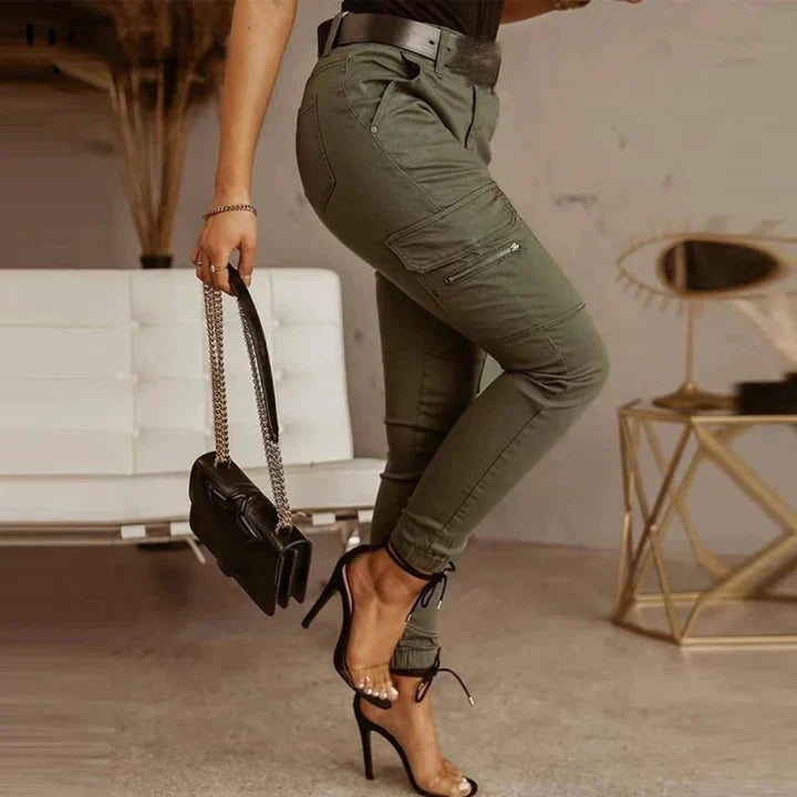 Ladies Cargo Jeans with Elastic Cuffs – Nadine
