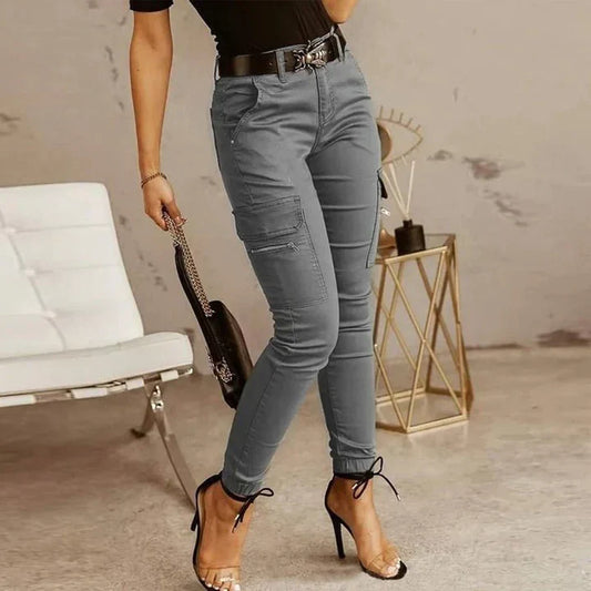 Ladies Cargo Jeans with Elastic Cuffs – Nadine