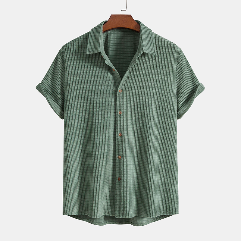 Summery men's lounge set with a honeycomb texture – Lenn
