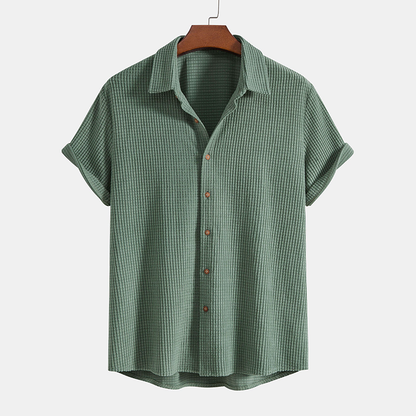 Summery men's lounge set with a honeycomb texture – Lenn