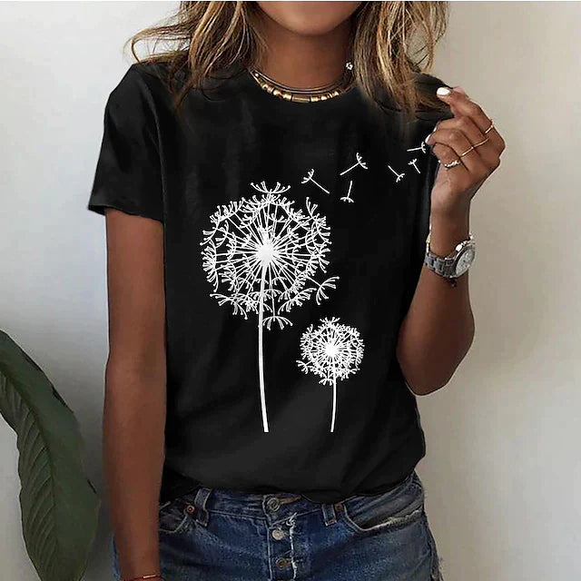 Comfortable women's t-shirt with round neck & soft fabric – Rhea