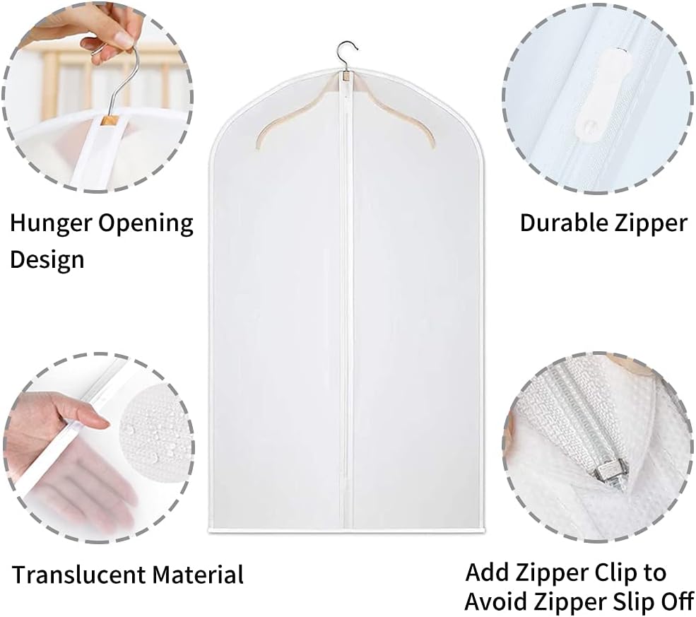 Clear PEVA clothing storage bags – pack of 12 dustproof garment protectors – 2 for the price of 1