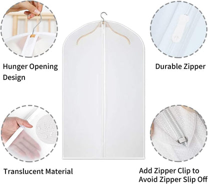 Clear PEVA clothing storage bags – pack of 12 dustproof garment protectors – 2 for the price of 1