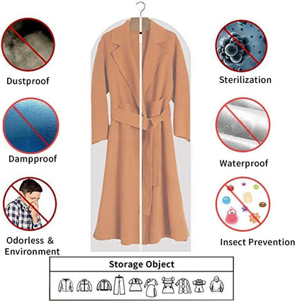 Clear PEVA clothing storage bags – pack of 12 dustproof garment protectors – 2 for the price of 1