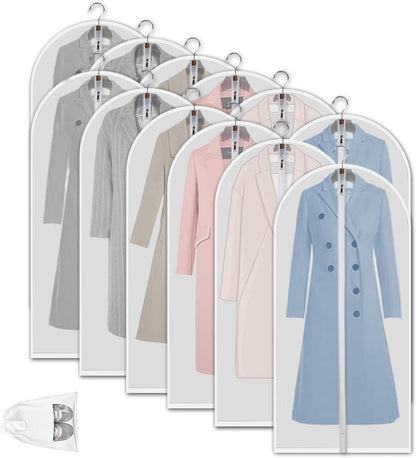 Clear PEVA clothing storage bags – pack of 12 dustproof garment protectors – 2 for the price of 1