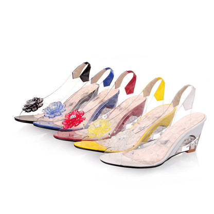 Sparkling wedge sandals – Sofia