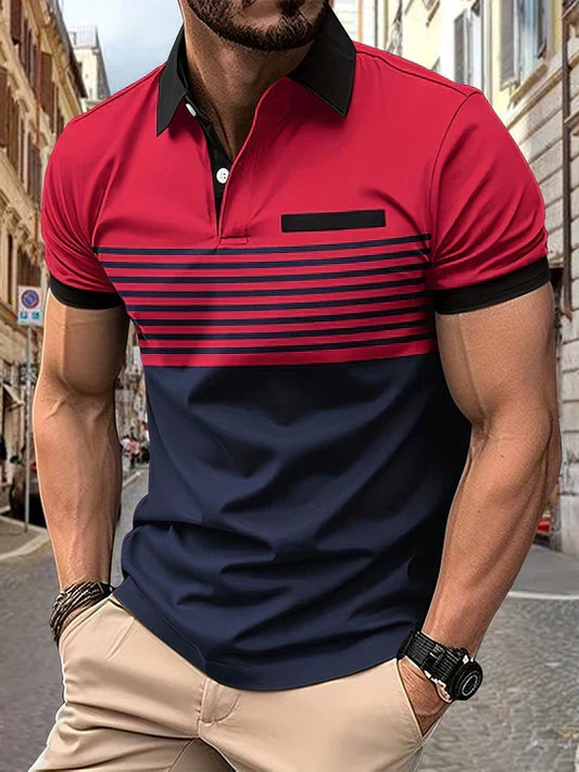 Striped summer polo shirt for men – Damian