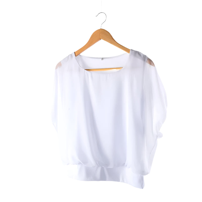 Ladies' chiffon blouse with ruffled sleeves – Ariana