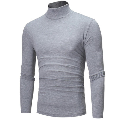 Light grey marl high neck top shown from a three-quarter angle 8