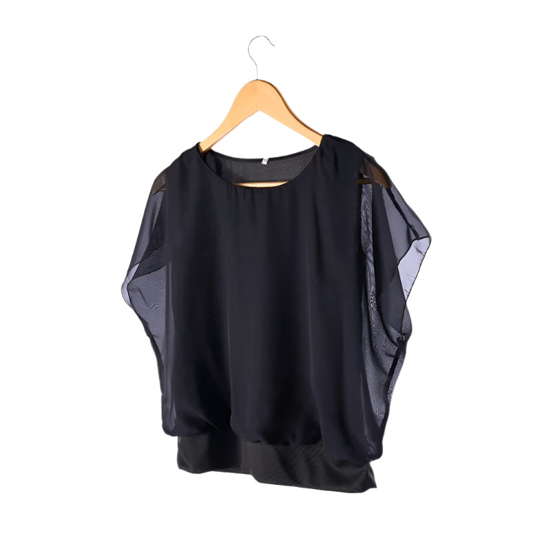 Ladies' chiffon blouse with ruffled sleeves – Ariana