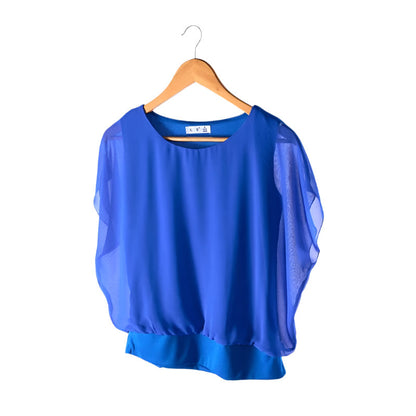 Ladies' chiffon blouse with ruffled sleeves – Ariana