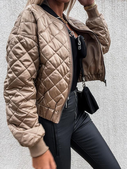 Padded ladies bomber jacket with pockets – Marisa
