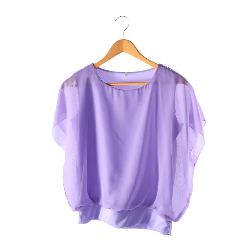 Ladies' chiffon blouse with ruffled sleeves – Ariana