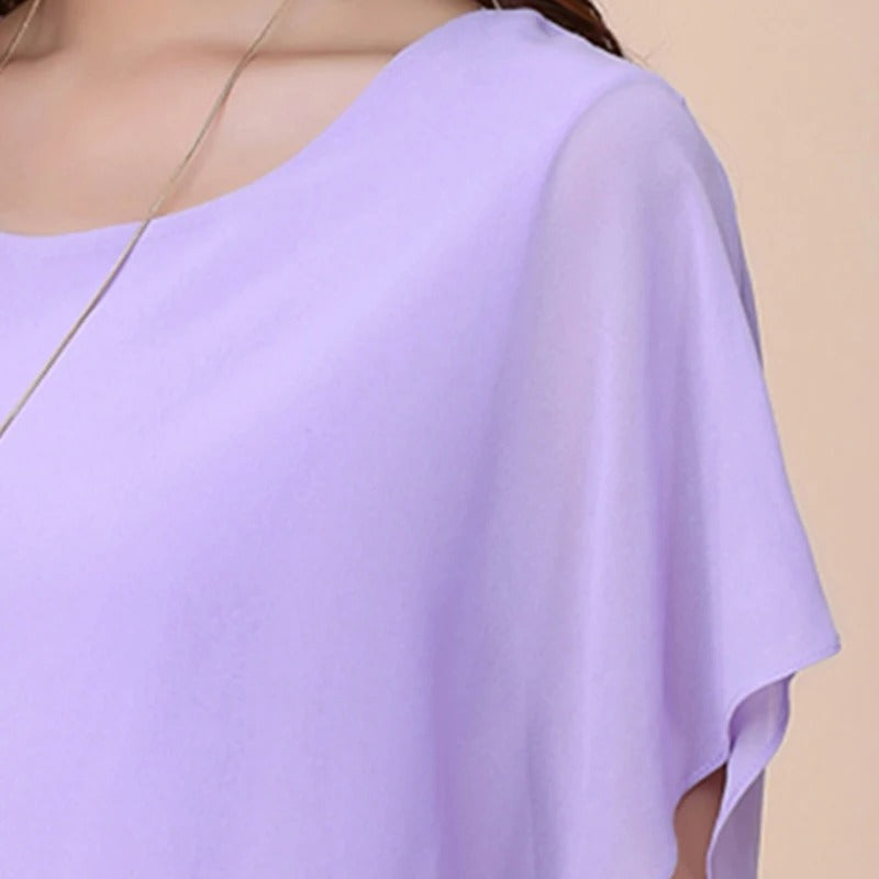 Ladies' chiffon blouse with ruffled sleeves – Ariana