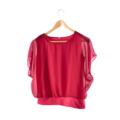 Ladies' chiffon blouse with ruffled sleeves – Ariana